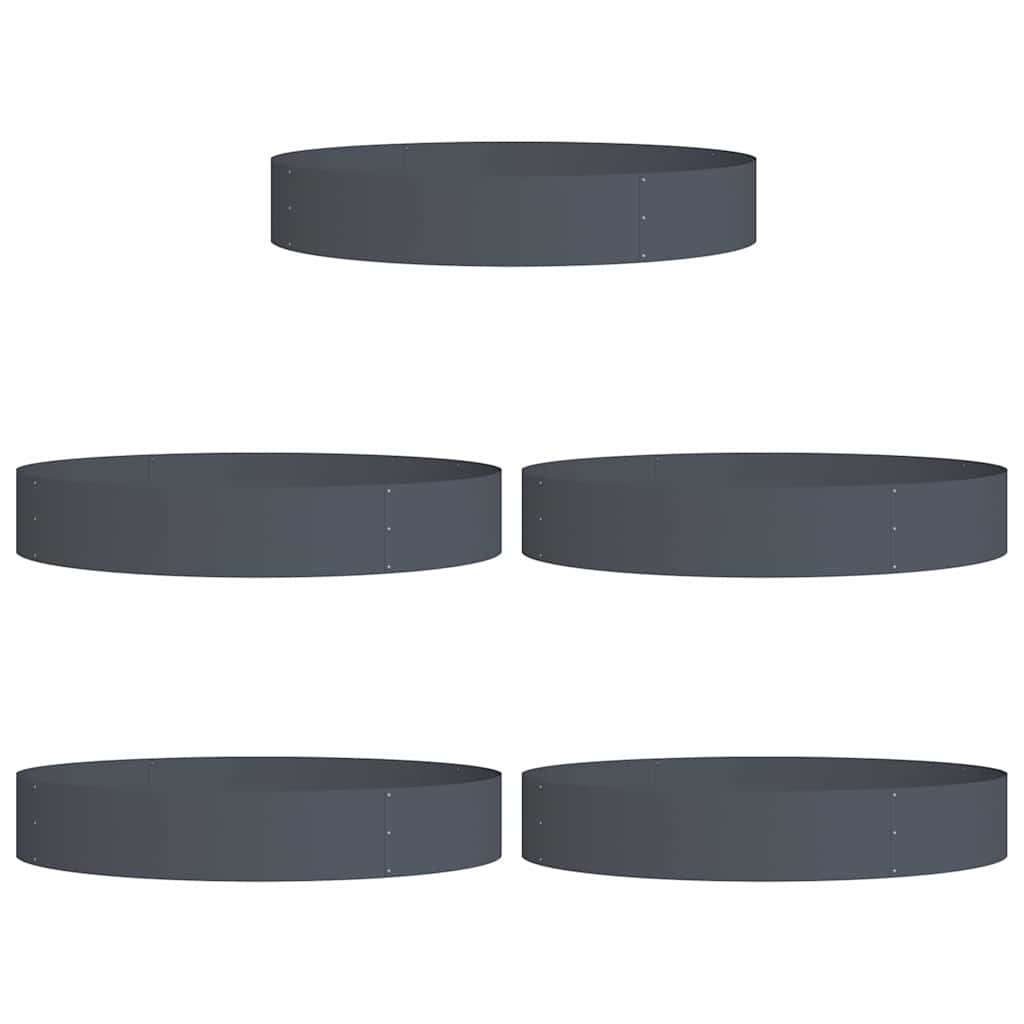 Krukring 5 pcs Antracit 120 x 120 x 20 cm Kallvalsat stål