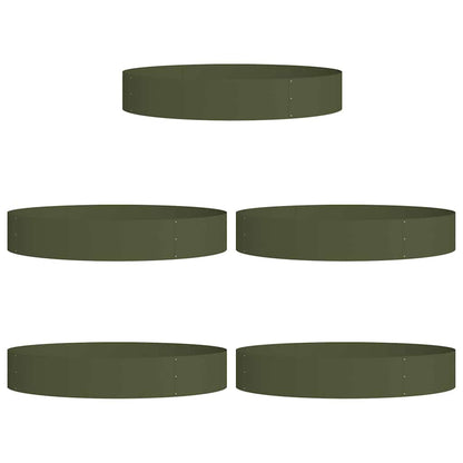 Krukring 5 pcs Olivgrön 120 x 120 x 20 cm Kallvalsat stål