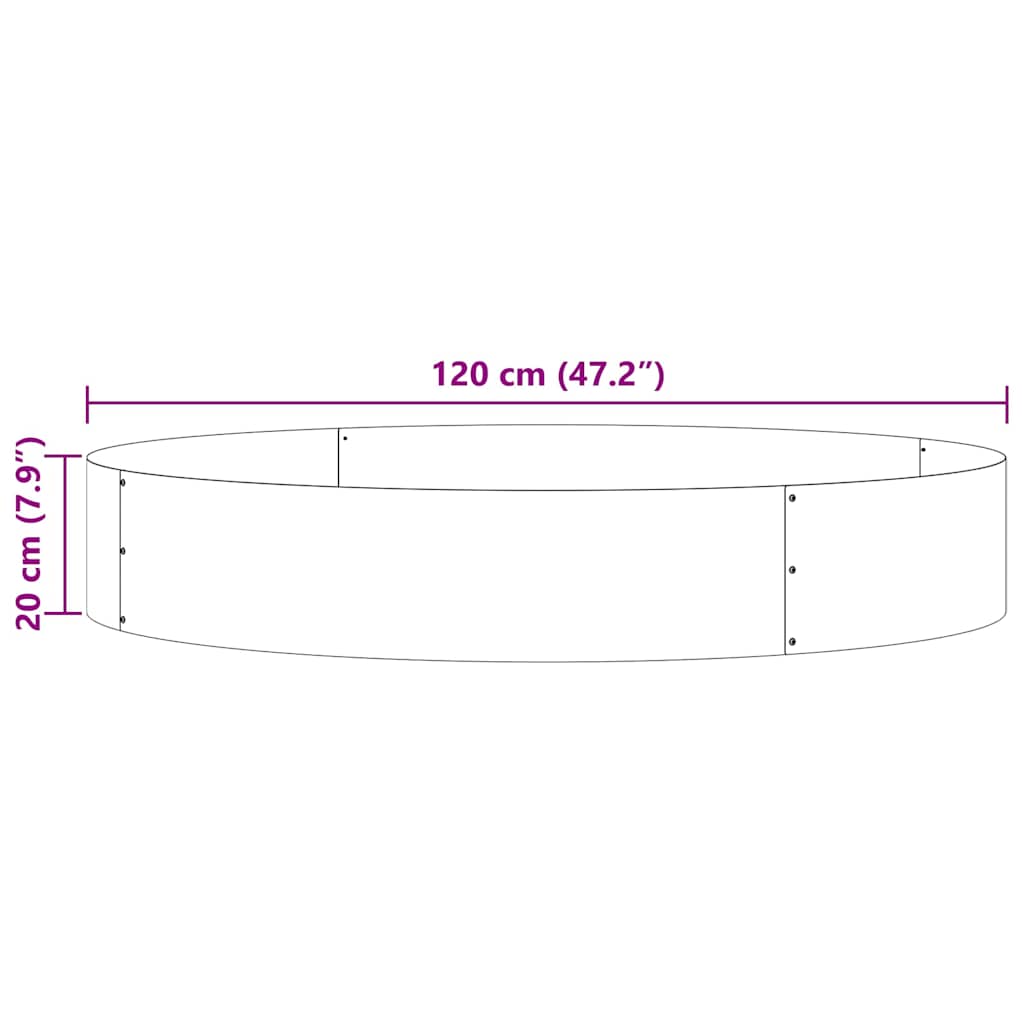 Krukring 5 pcs Olivgrön 120 x 120 x 20 cm Kallvalsat stål