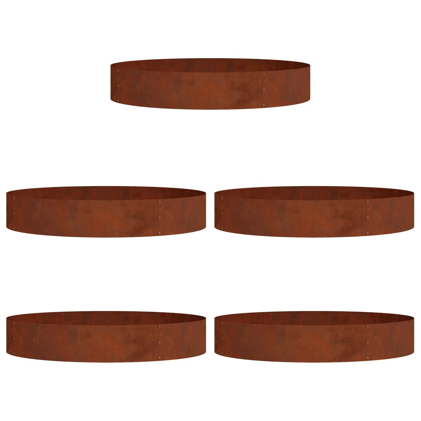 Krukring 5 pcs Brun 120 x 120 x 20 cm Väderbeständig stål