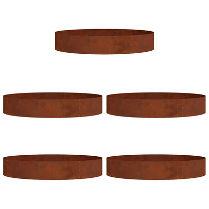 Krukring 5 pcs Brun 120 x 120 x 20 cm Väderbeständig stål