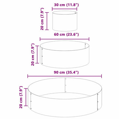Trädgårdsplanterare Antracit 90 x 90 x 20 cm Kallvalsat stål