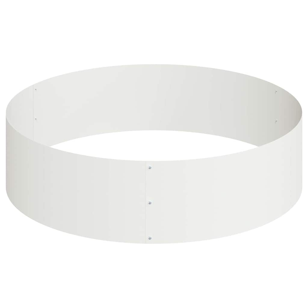 Trädgårdsplanterare Vit 120 x 120 x 20 cm Kallvalsat stål