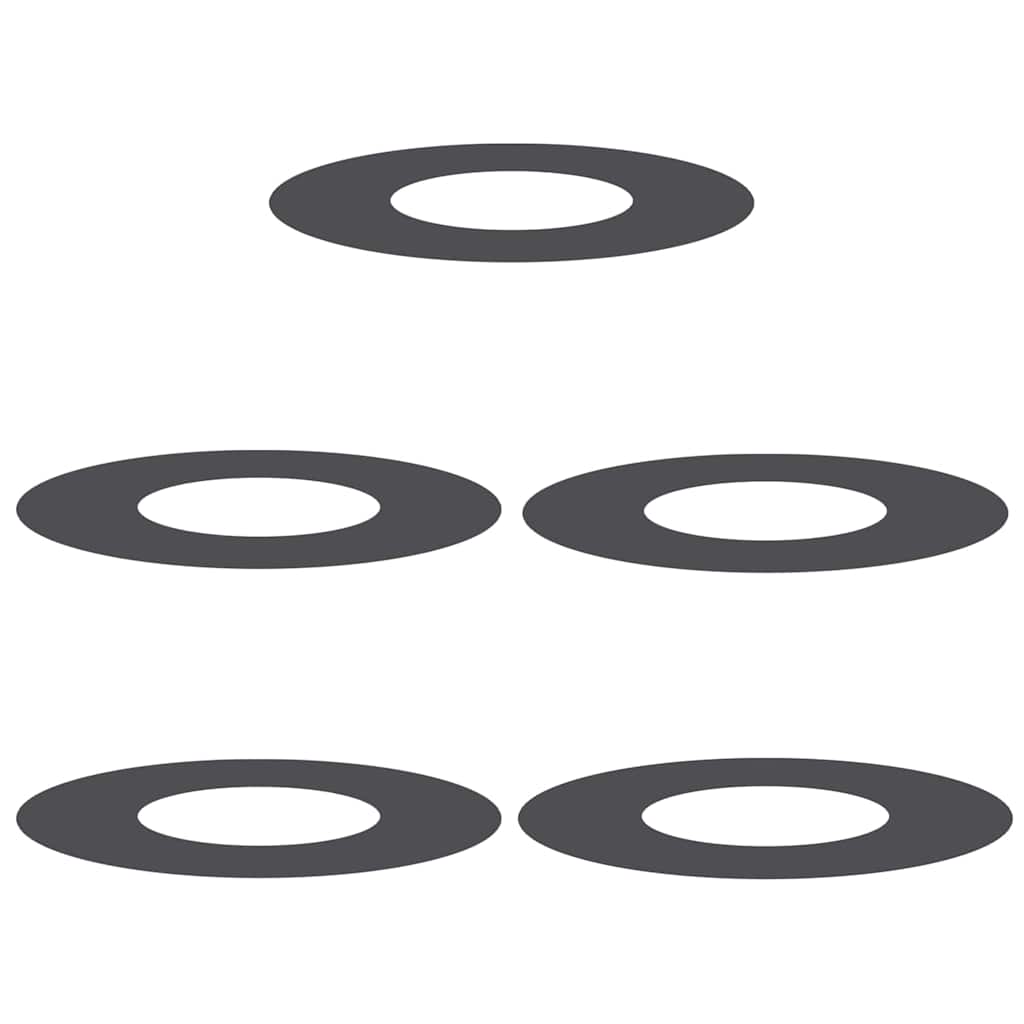 lämplig för Flat Trädringar 5 pcs Svart Ø30 / 60 cm Stål