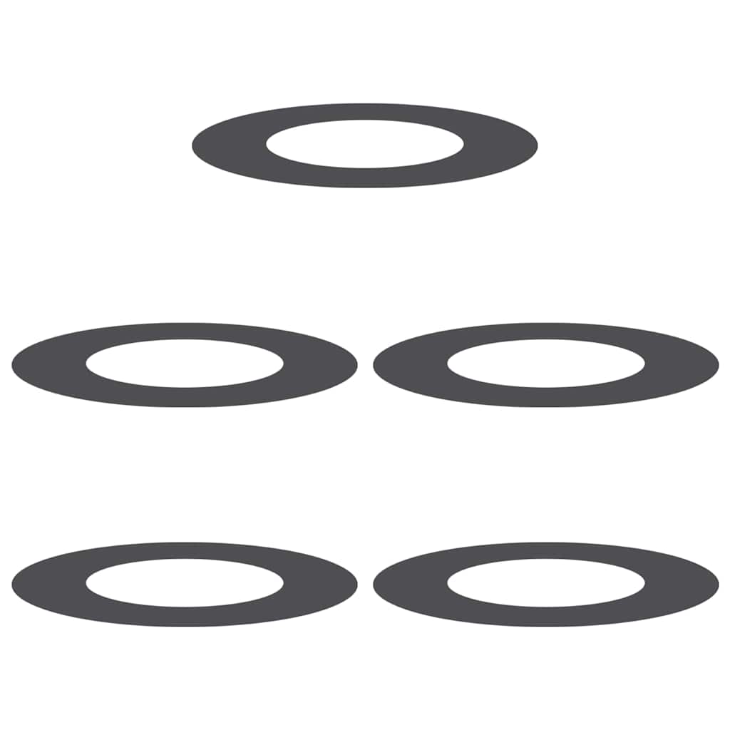lämplig för Flat Trädringar 5 pcs Svart Ø40 / 70 cm Stål
