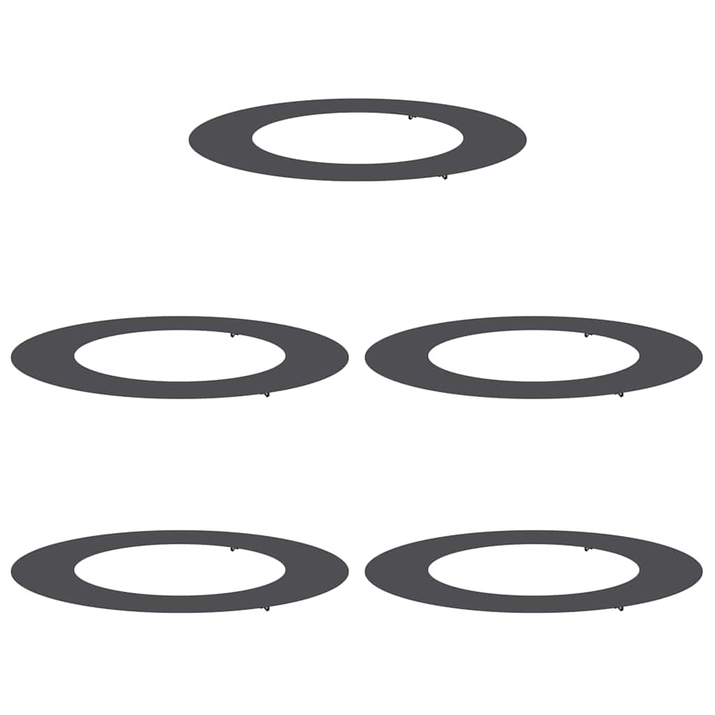 lämplig för Flat Trädringar 5 pcs Svart Ø50 / 80 cm Stål