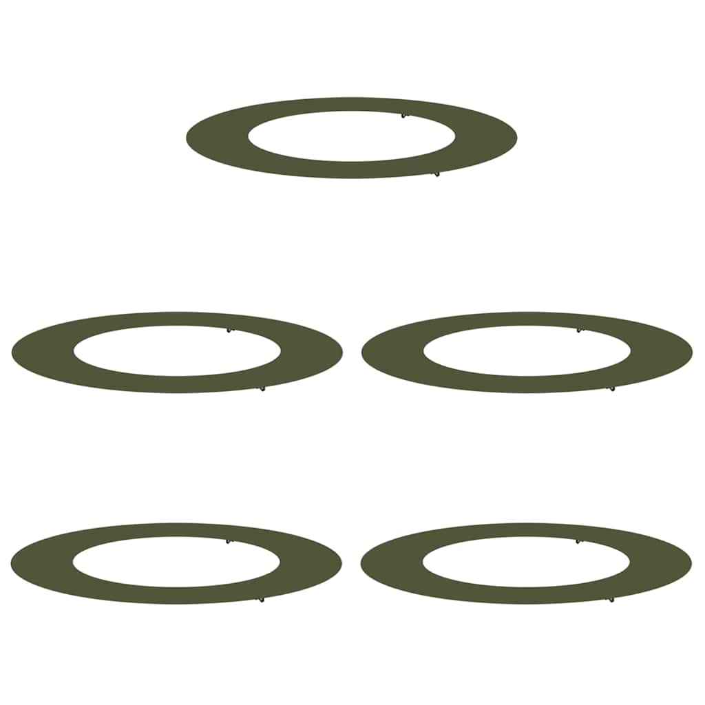 lämplig för Flat Trädringar 5 pcs Olivgrön Ø50 / 80 cm Stål