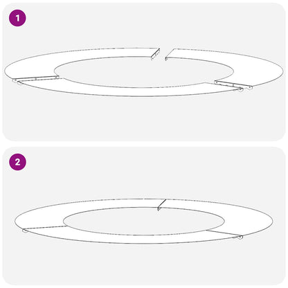 lämplig för Flat trädring Silver Ø50 / 80 cm Rostfritt stål
