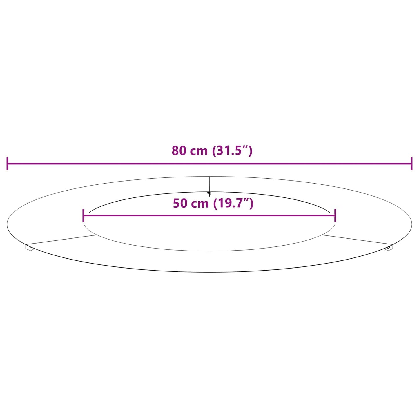 lämplig för Flat trädring Brun Ø50 / 80 cm Väderbeständig stål