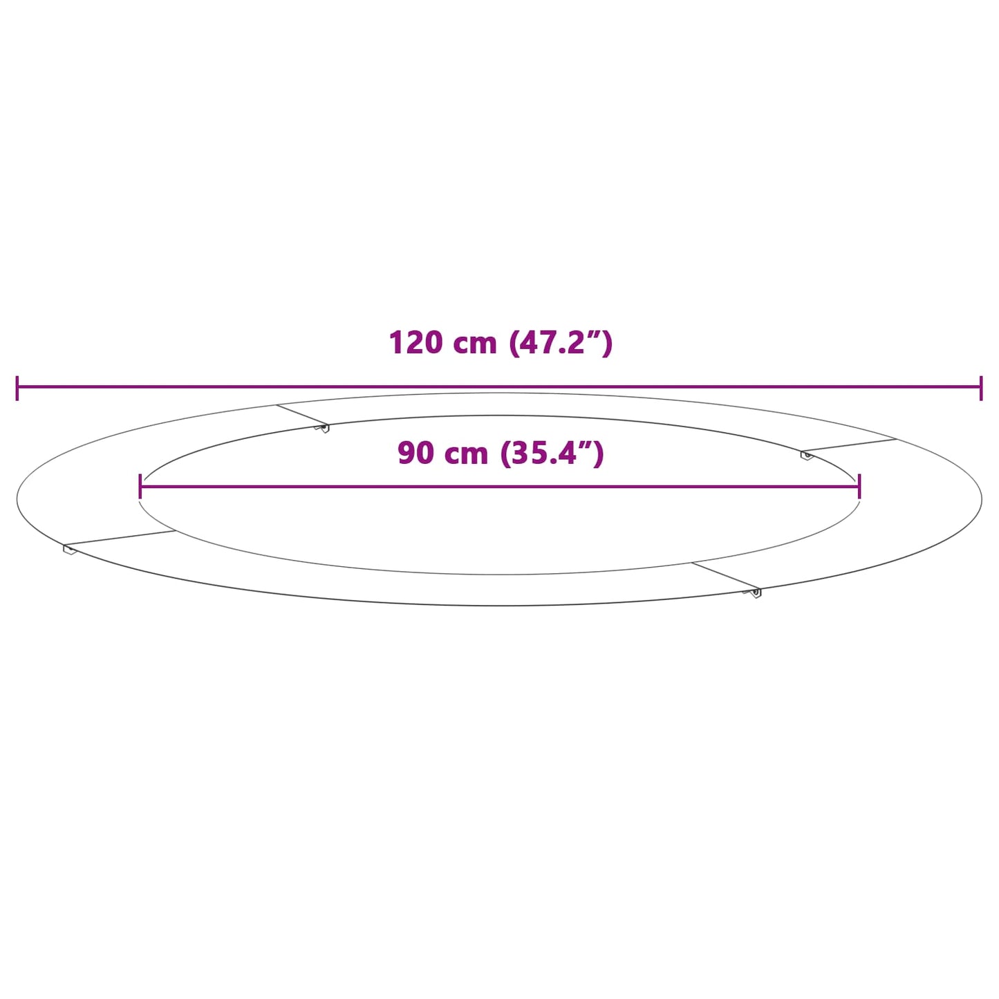 lämplig för Flat Trädringar 5 pcs Brun Ø60 / 90 cm