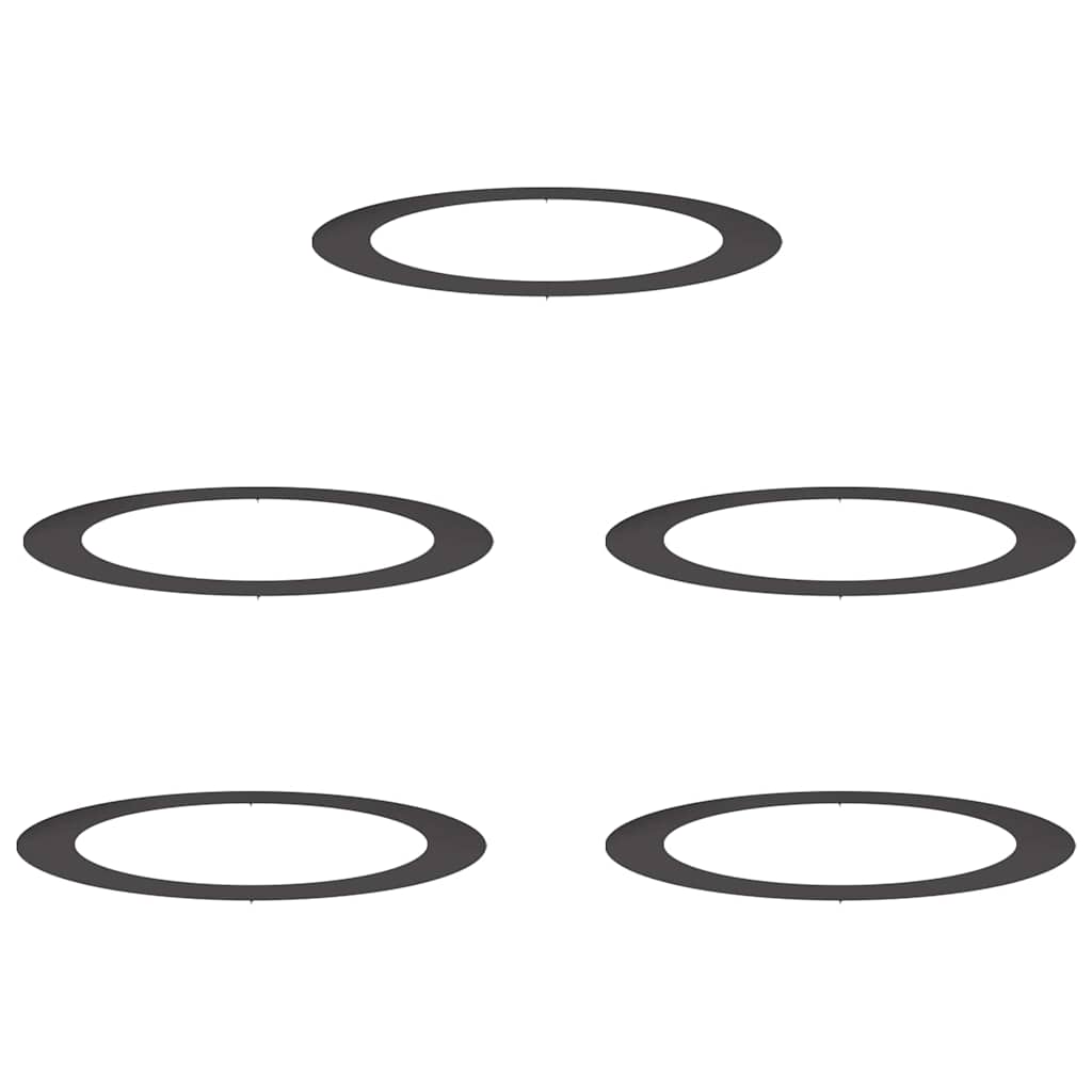 lämplig för Flat Trädringar 5 pcs Svart Ø90 / 120 cm Stål