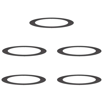 lämplig för Flat Trädringar 5 pcs Svart Ø90 / 120 cm Stål