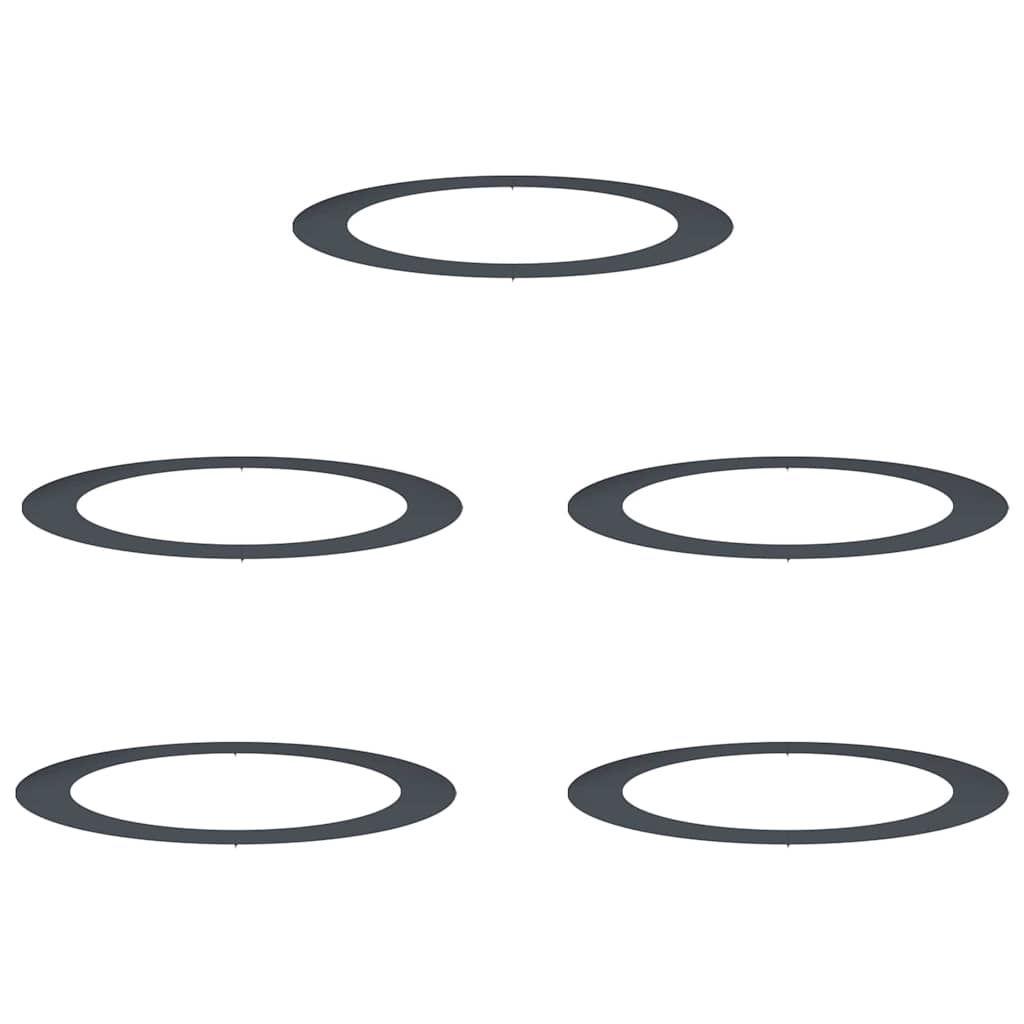 lämplig för Flat Trädringar 5 pcs Antracit Ø90 / 120 cm Stål
