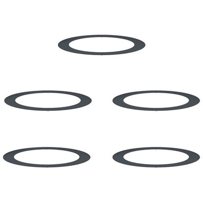 lämplig för Flat Trädringar 5 pcs Antracit Ø90 / 120 cm Stål
