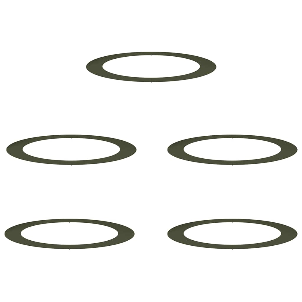 lämplig för Flat Trädringar 5 pcs Olivgrön Ø90 / 120 cm Stål