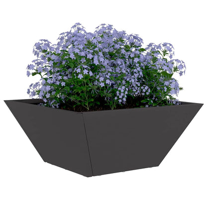 Trädgårdsplanterare Svart 35 x 35 x 15 cm Kallvalsat stål