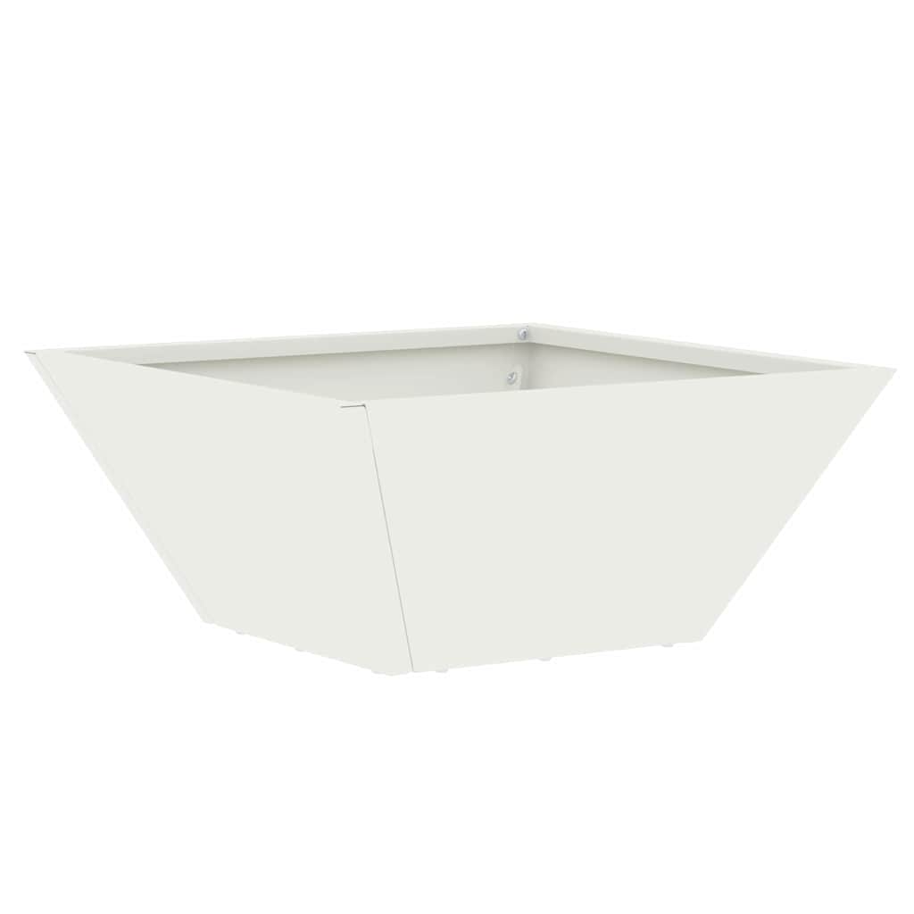 Trädgårdsplanterare Vit 35 x 35 x 15 cm Kallvalsat stål