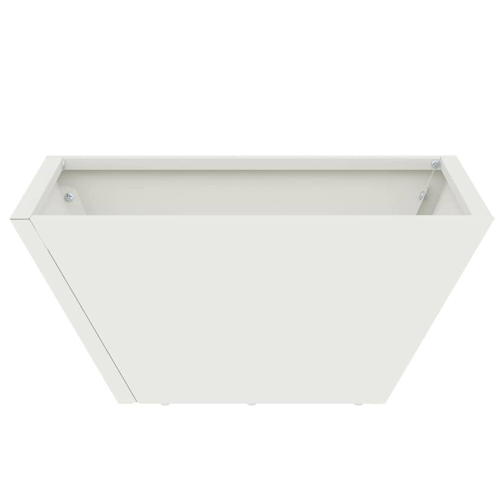 Trädgårdsplanterare Vit 35 x 35 x 15 cm Kallvalsat stål