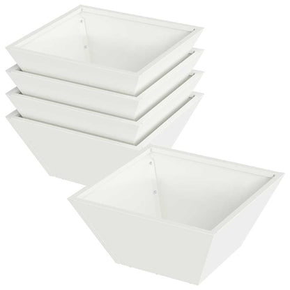 Trädgårdsplanterare 5 pcs Vit 35 x 35 x 15 cm Kallvalsat stål