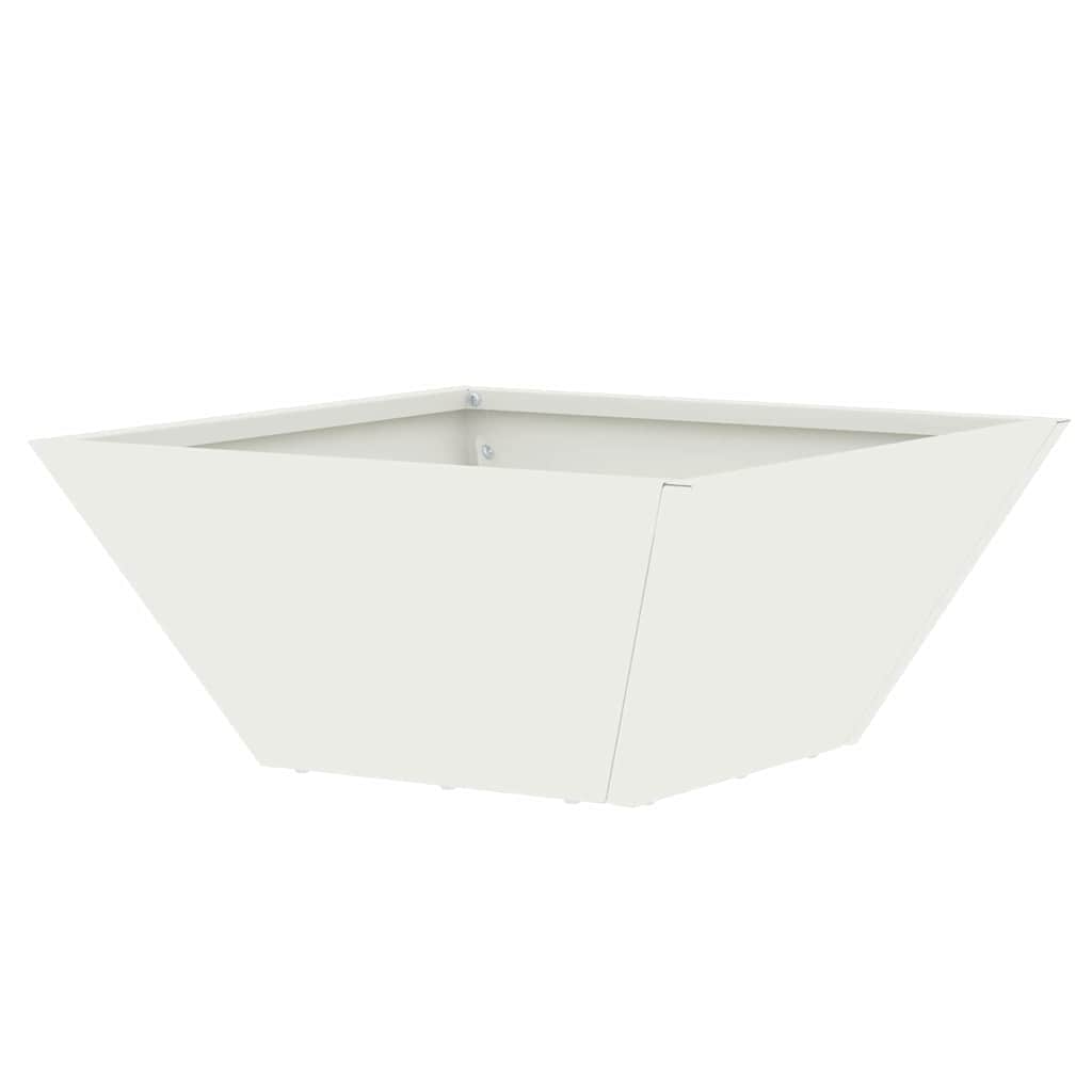 Trädgårdsplanterare 5 pcs Vit 35 x 35 x 15 cm Kallvalsat stål