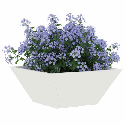 Trädgårdsplanterare 5 pcs Vit 35 x 35 x 15 cm Kallvalsat stål