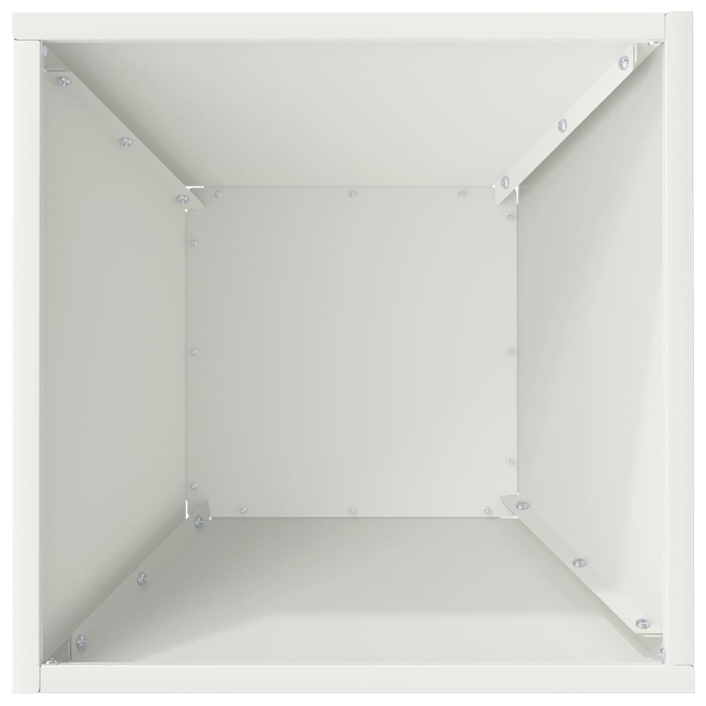 Trädgårdsplanterare 5 pcs Vit 35 x 35 x 15 cm Kallvalsat stål