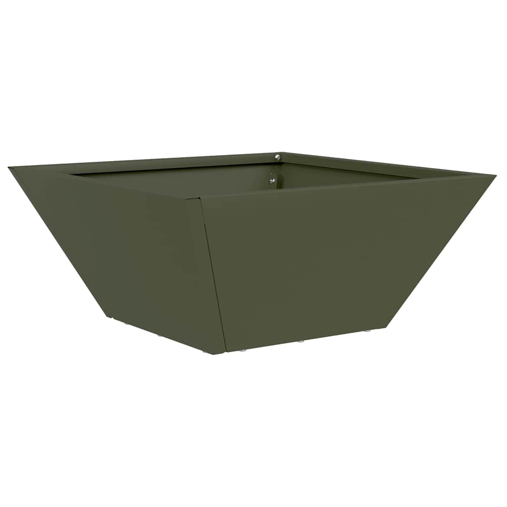 Trädgårdsplanterare Olivgrön 35 x 35 x 15 cm Kallvalsat stål