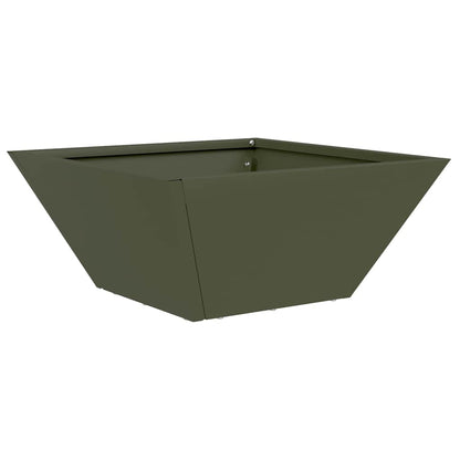 Trädgårdsplanterare Olivgrön 35 x 35 x 15 cm Kallvalsat stål
