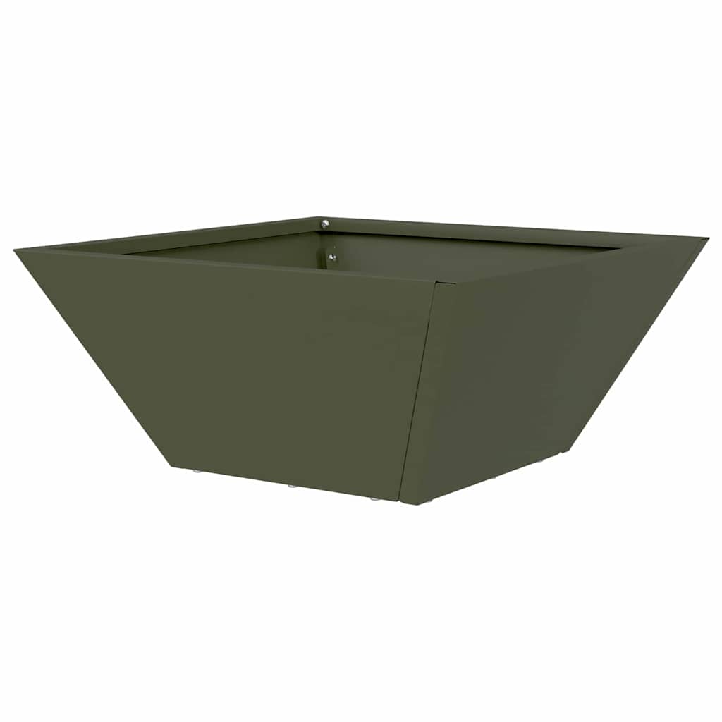 Trädgårdsplanterare Olivgrön 35 x 35 x 15 cm Kallvalsat stål