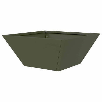 Trädgårdsplanterare Olivgrön 35 x 35 x 15 cm Kallvalsat stål