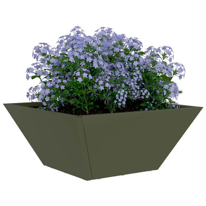 Trädgårdsplanterare Olivgrön 35 x 35 x 15 cm Kallvalsat stål
