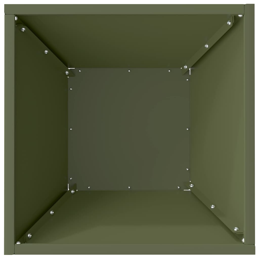 Trädgårdsplanterare Olivgrön 35 x 35 x 15 cm Kallvalsat stål