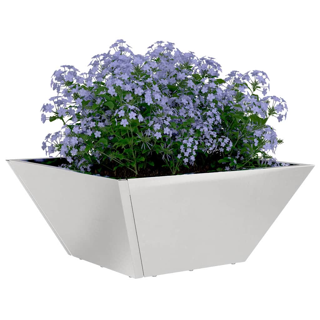 Trädgårdsplanterare 5 pcs Silver 35 x 35 x 15 cm Rostfritt stål