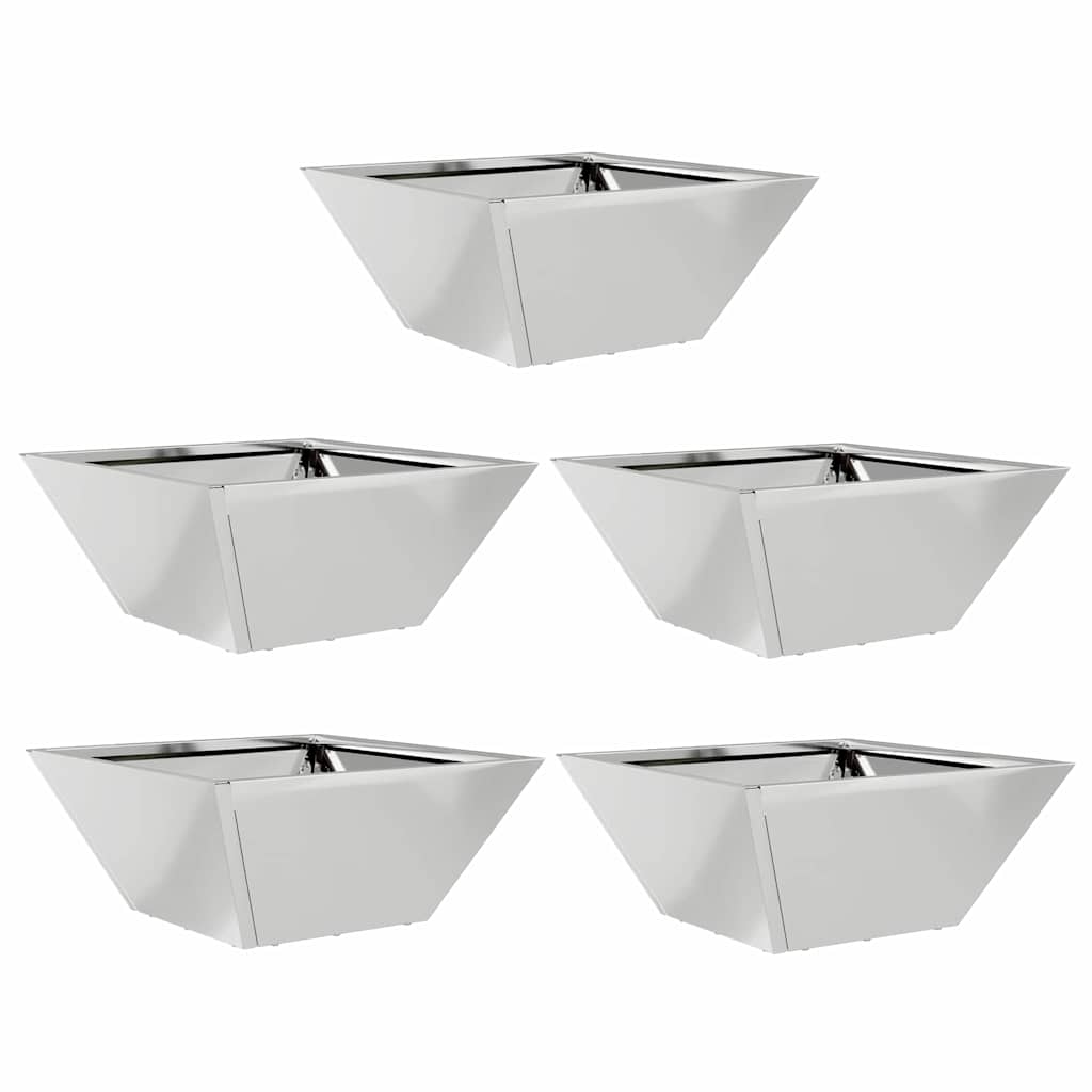 Trädgårdsplanterare 5 pcs Silver 35 x 35 x 15 cm
