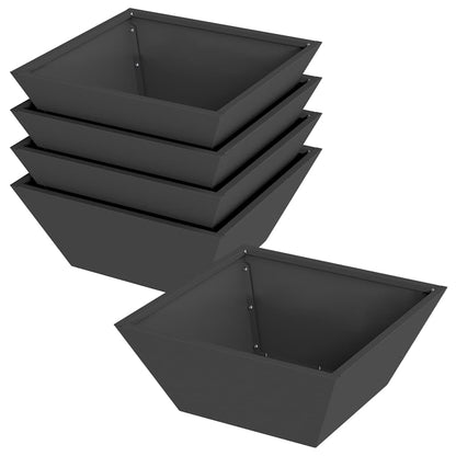 Trädgårdsplanterare 5 pcs Svart 40 x 40 x 15 cm Kallvalsat stål