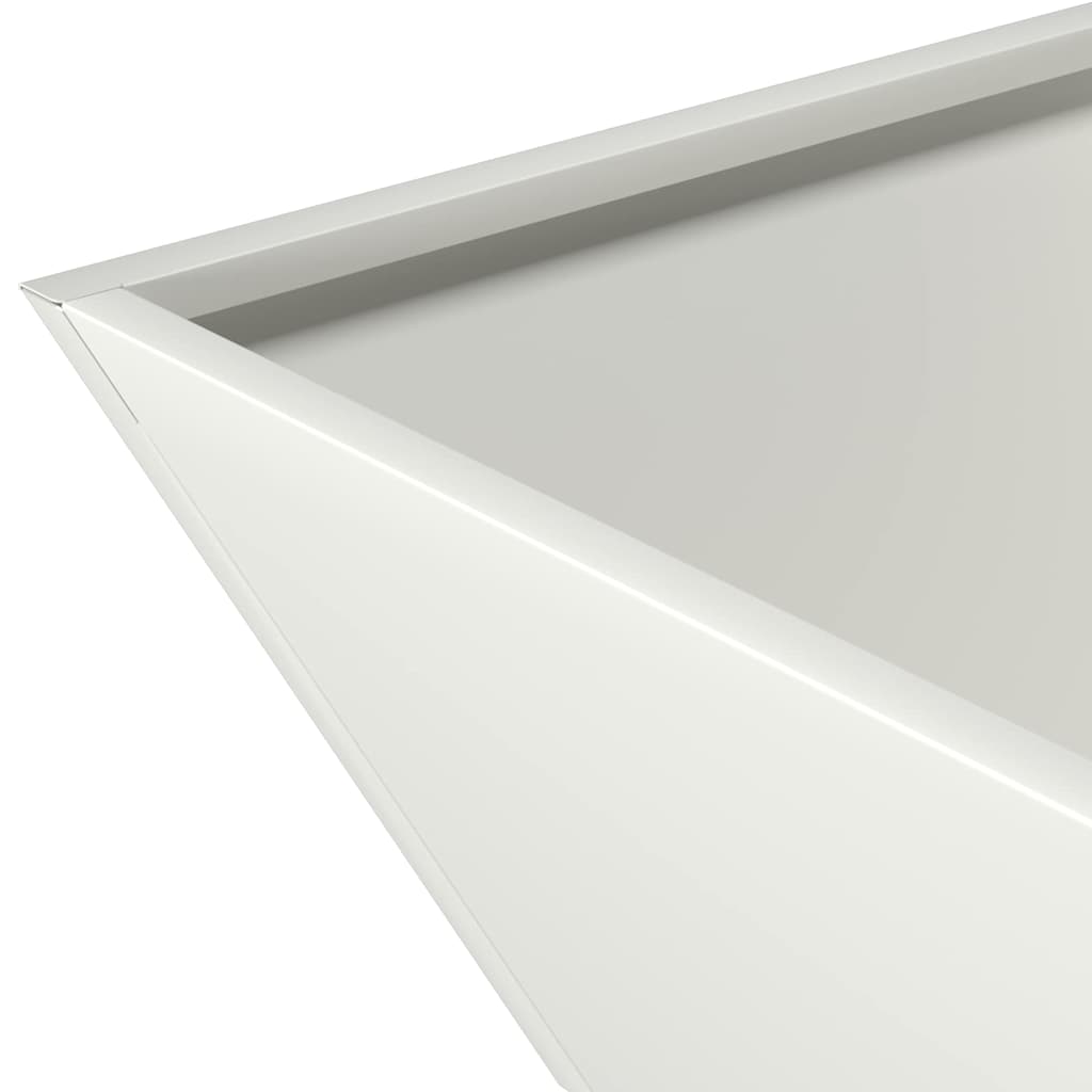 Trädgårdsplanterare Vit 40 x 40 x 15 cm Kallvalsat stål