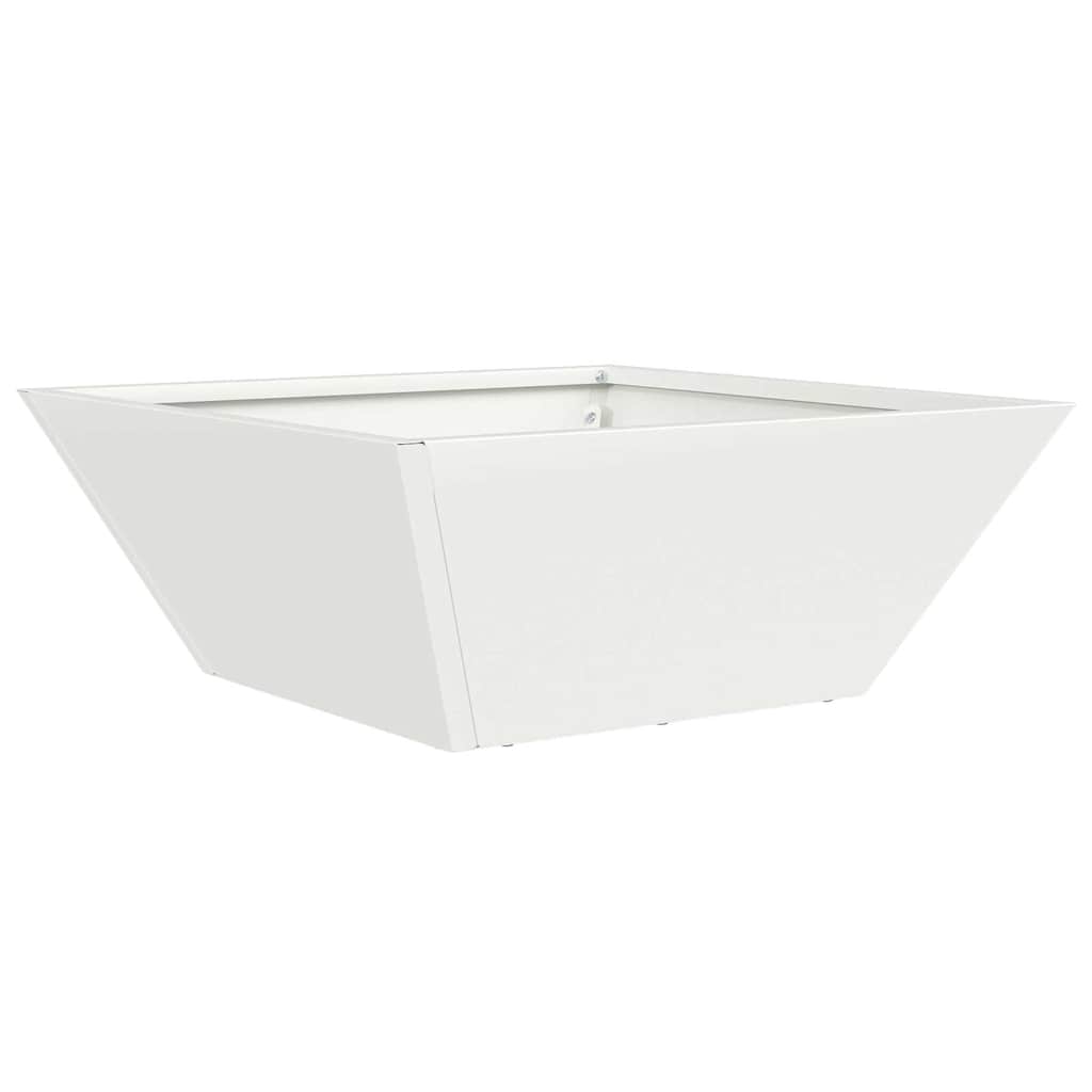 Trädgårdsplanterare Vit 40 x 40 x 15 cm Kallvalsat stål