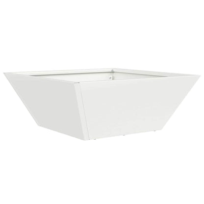 Trädgårdsplanterare Vit 40 x 40 x 15 cm Kallvalsat stål