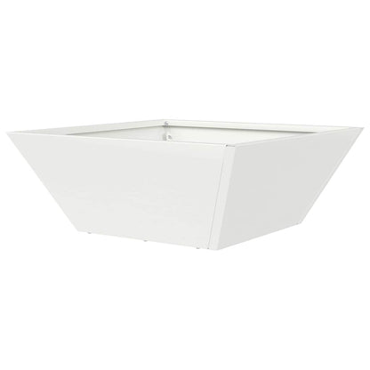 Trädgårdsplanterare Vit 40 x 40 x 15 cm Kallvalsat stål