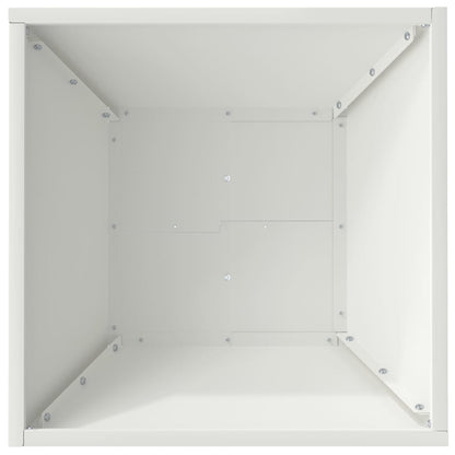 Trädgårdsplanterare Vit 40 x 40 x 15 cm Kallvalsat stål