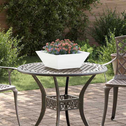 Trädgårdsplanterare 5 pcs Vit 40 x 40 x 15 cm Kallvalsat stål