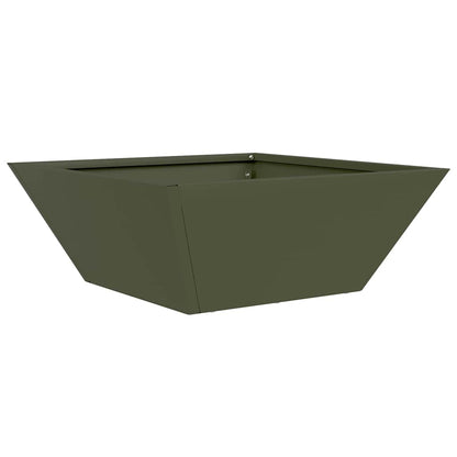 Trädgårdsplanterare Olivgrön 40 x 40 x 15 cm Kallvalsat stål