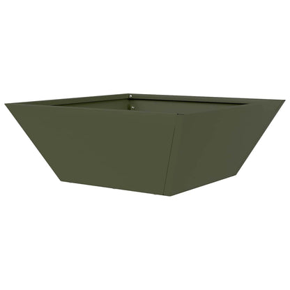Trädgårdsplanterare Olivgrön 40 x 40 x 15 cm Kallvalsat stål