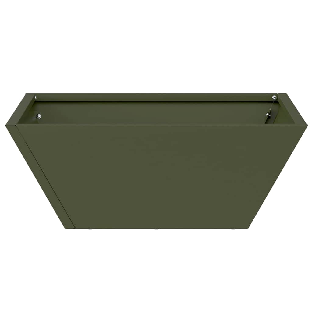 Trädgårdsplanterare Olivgrön 40 x 40 x 15 cm Kallvalsat stål