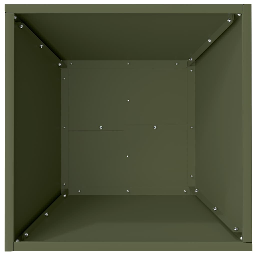 Trädgårdsplanterare Olivgrön 40 x 40 x 15 cm Kallvalsat stål