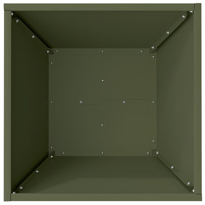 Trädgårdsplanterare Olivgrön 40 x 40 x 15 cm Kallvalsat stål