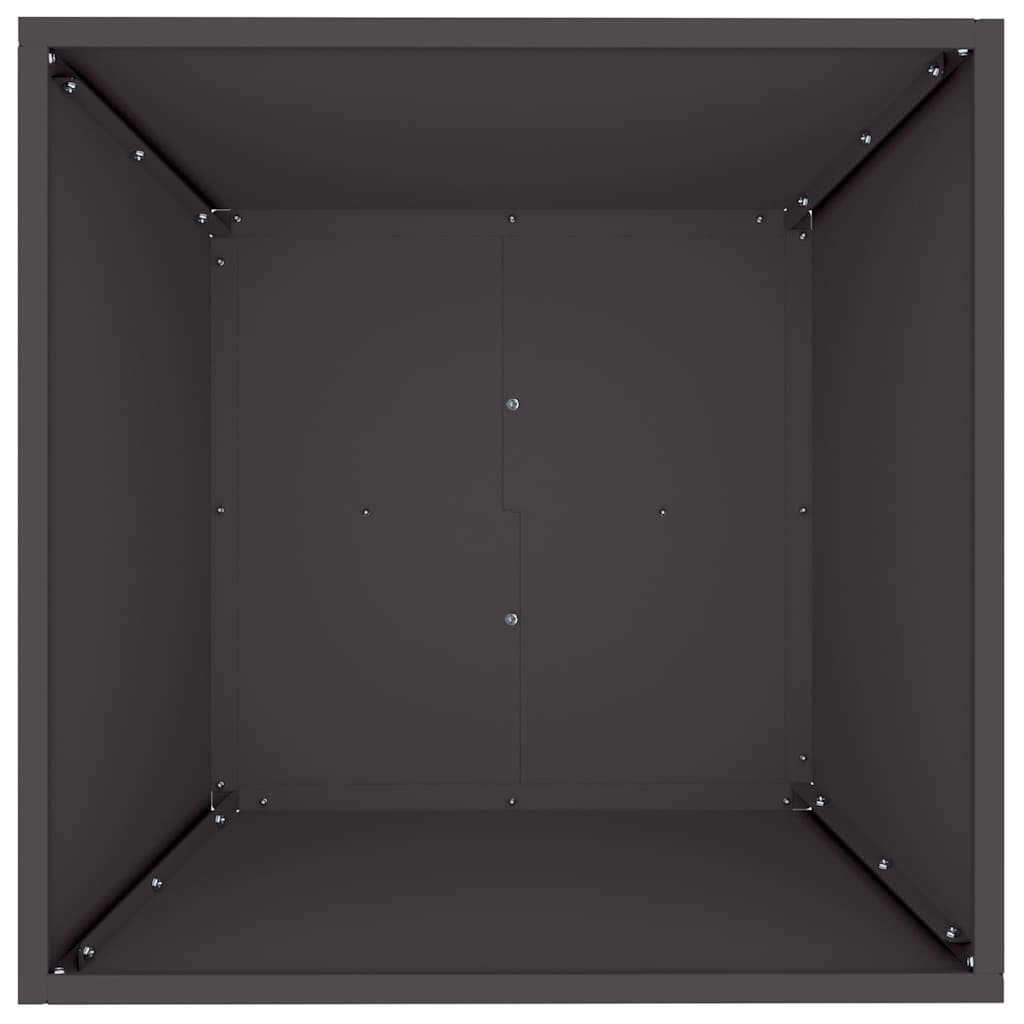 Trädgårdsplanterare Svart 50 x 50 x 15 cm Kallvalsat stål