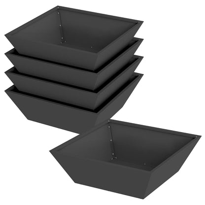 Trädgårdsplanterare 5 pcs Svart 50 x 50 x 15 cm Kallvalsat stål