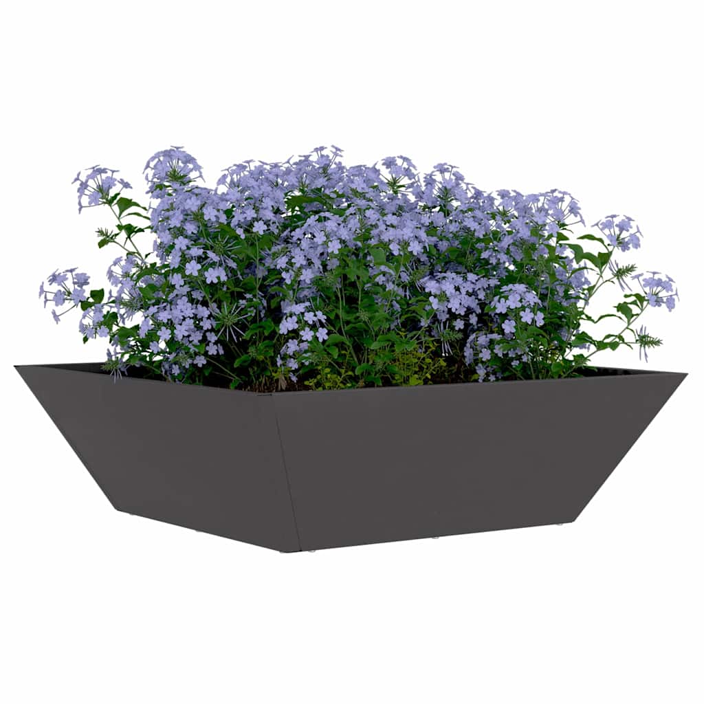 Trädgårdsplanterare 5 pcs Svart 50 x 50 x 15 cm Kallvalsat stål