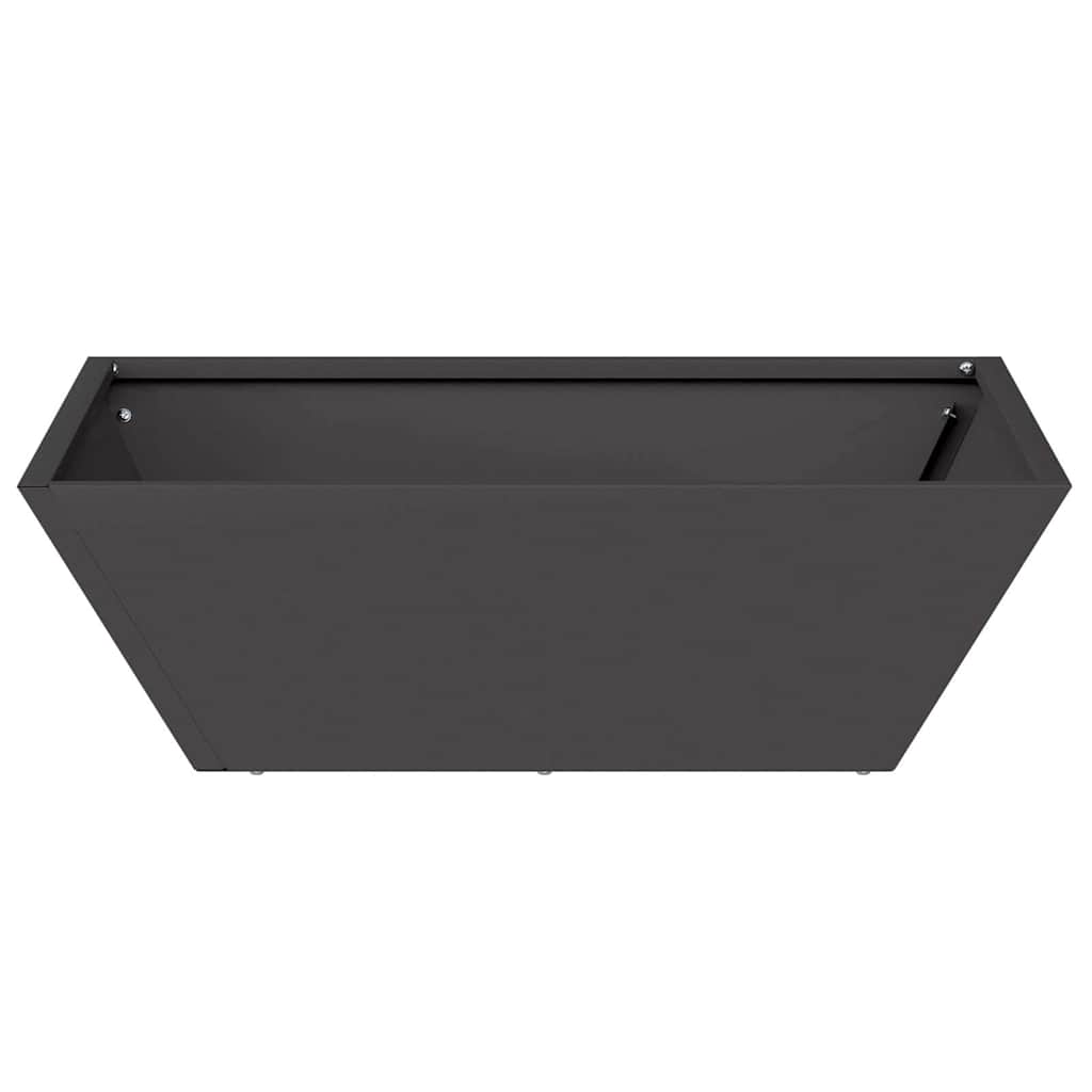 Trädgårdsplanterare 5 pcs Svart 50 x 50 x 15 cm Kallvalsat stål